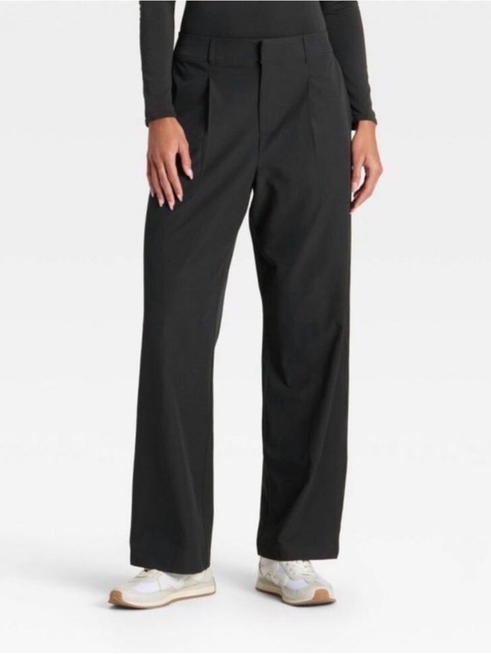 Women's Black Wide-Leg Trousers — Sleek Everyday Tailored Pants